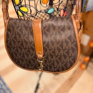 Michael Kors Monogram Brown and Tan Shoulder Bag
